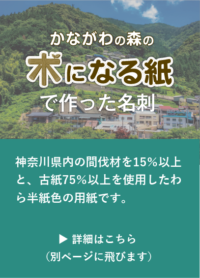 かながわの森の木になる紙で作った名刺